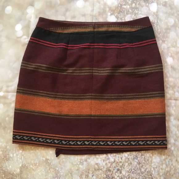 LOFT Stripe Fringe Blanket Wrap Skirt - Picture 6 of 8